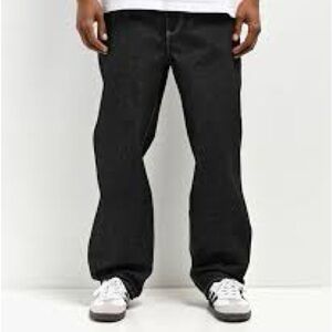 Empyre Black Washed Baggy Jeans Size 30 Y2K Skater Wide Leg